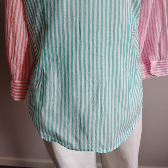 American Living Ralph Lauren Cotton Button Up Shirt Mixed Stripe Colorful Sz Lg - Picture 12 of 16